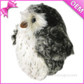 Simulation Bird Feather Plush OWL Lifelike White And Black Spot Owl Stuffed Toy